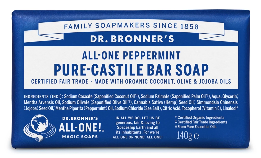 Dr. Bronner's - Peppermint Bar Soap på KICKS.se