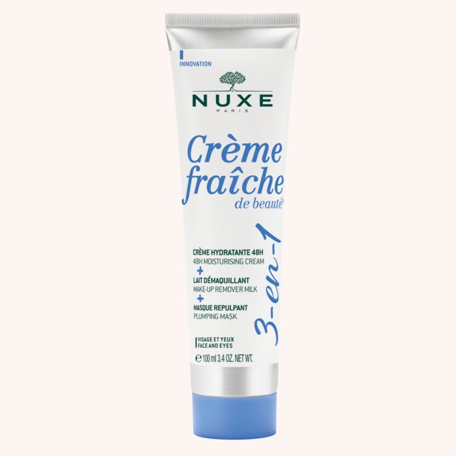 Crème Fraîche De Beauté 3-in-1 48H Moisturising Cream, Make-Up Remover Milk, Plumping Mask 100 ml