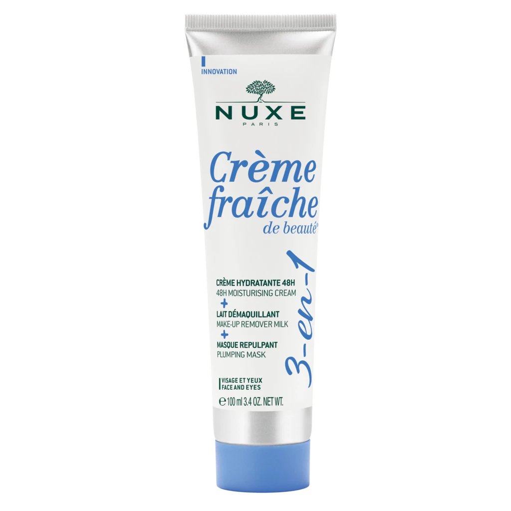 NUXE - Crème Fraîche De Beauté 3-in-1 48H Moisturising Cream, Make-Up Remover Milk, Plumping Mask 100 ml på KICKS.se