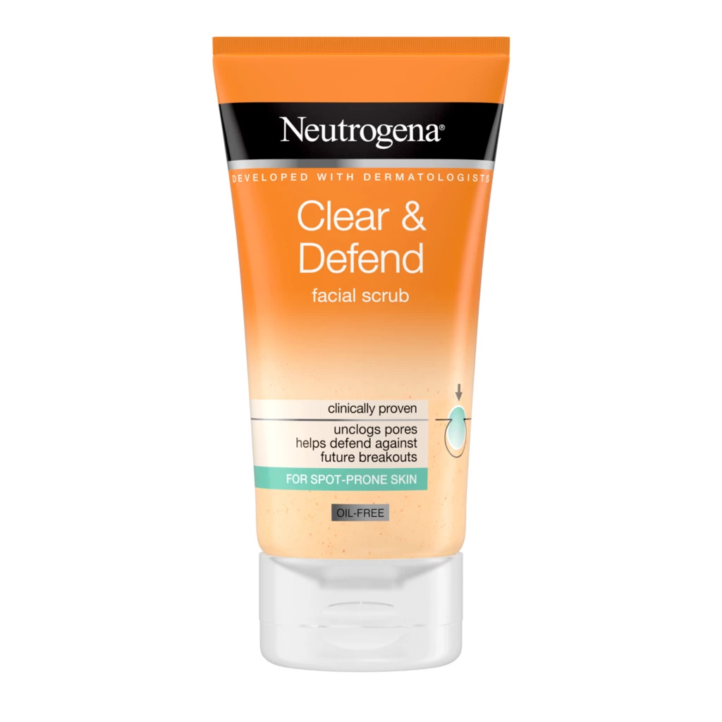 Neutrogena - Clear & Defend 2 % Salicylic Acid Face Scrub 150 ml på KICKS.se