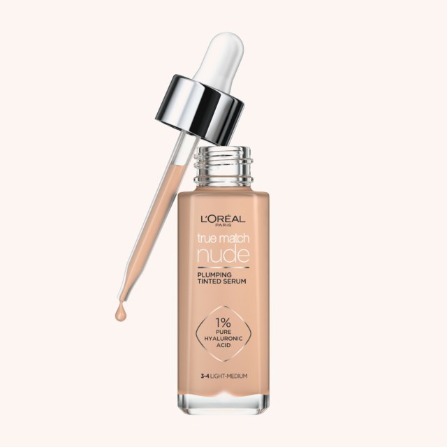 True Match Nude Plumping Tinted Serum Foundation 3-4 Light-Medium True Match Nude Plumping Tinted Serum Foundation 3-4 Light-Medium