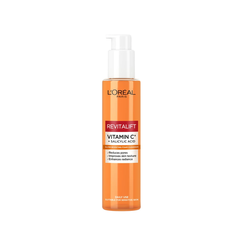 L'Oréal Paris - Revitalift Vitamin C + Salicylic Acid Glow-Boosting Foam Cleanser 150 mlosoitteessa Kicks.fi