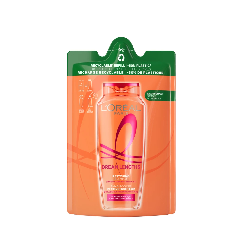 L'Oréal Paris - Elvital Dream Length Shampoo Refill 250 ml på KICKS.se