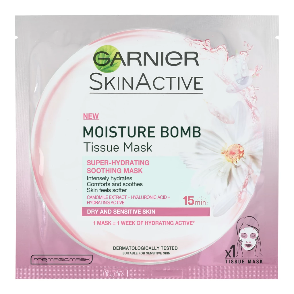 Garnier - Moisture Bomb Tissue Mask Super-Hydrating & Soothing på KICKS.no