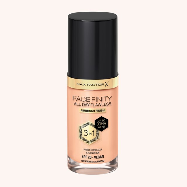 Facefinity All Day Flawless 3-In-1 Foundation 45 Warm Almond Facefinity All Day Flawless 3-In-1 Foundation 45 Warm Almond