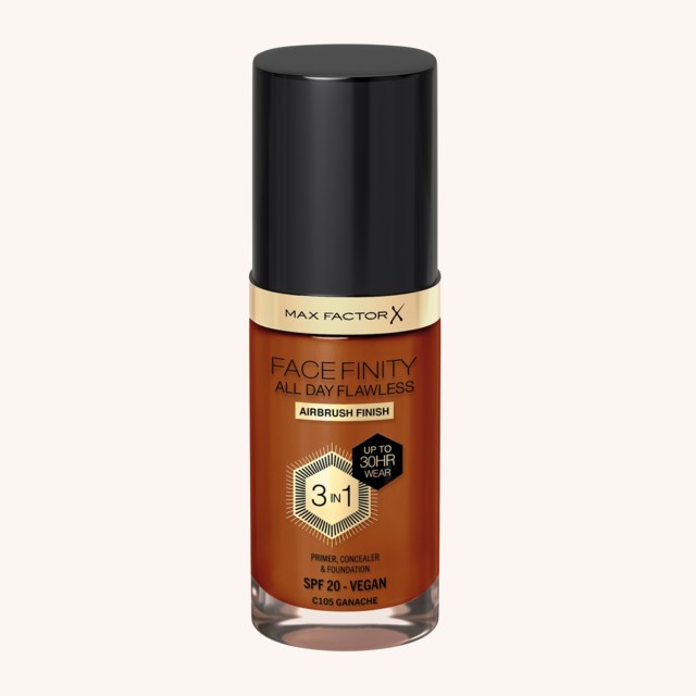 Facefinity All Day Flawless 3-In-1 Foundation 105 Ganache