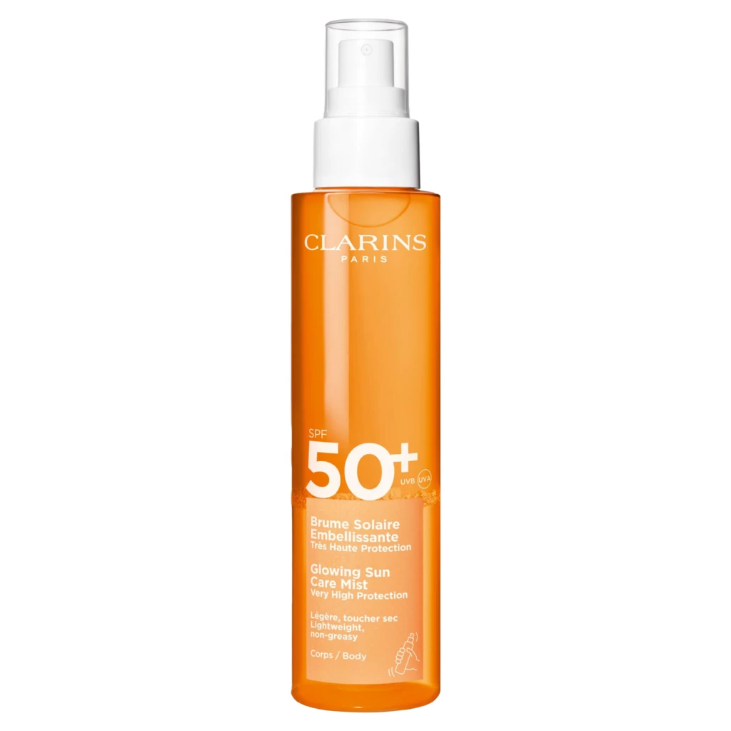 Clarins - Glowing Sun Care Mist SPF50+ 150 mlosoitteessa Kicks.fi