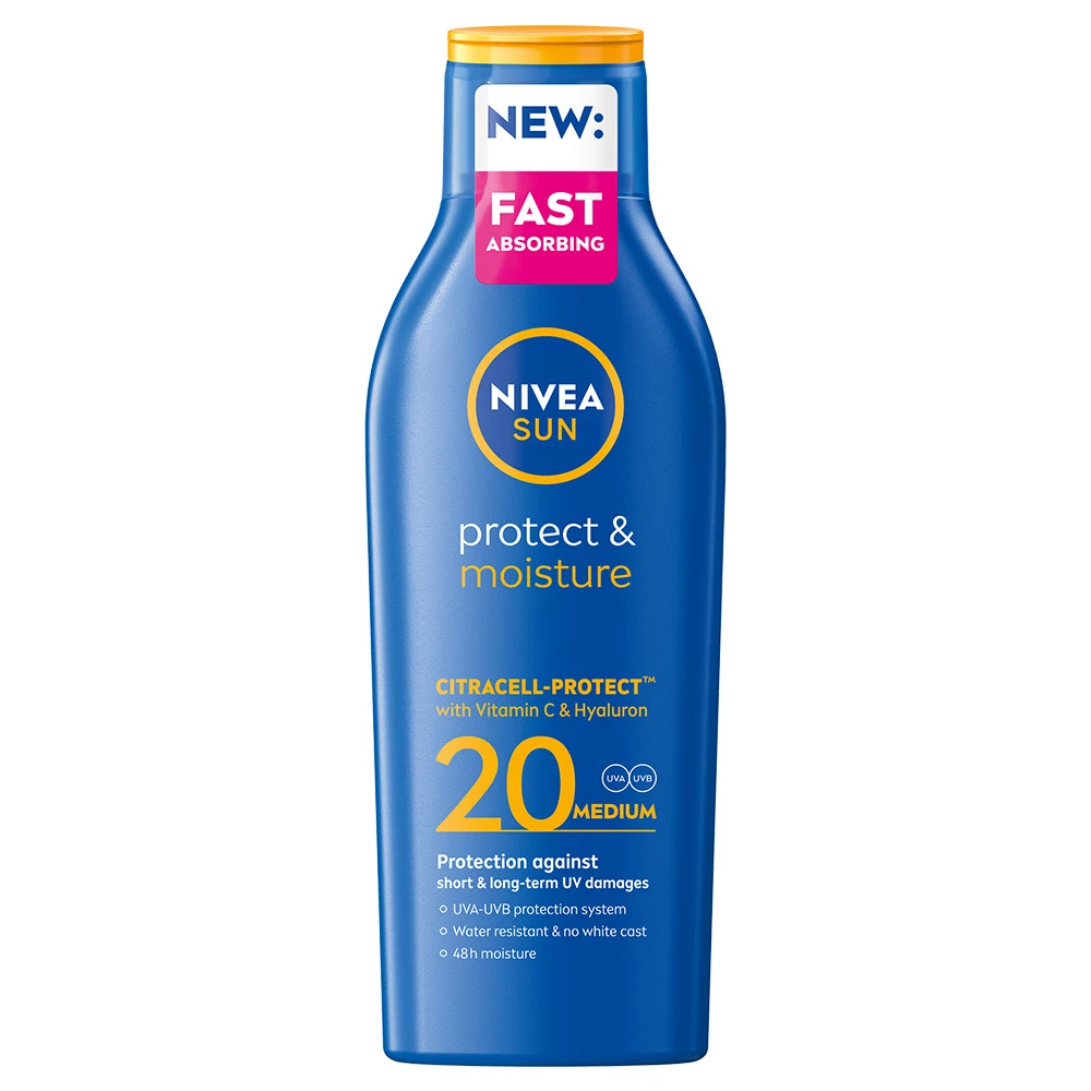 NIVEA - Protect & Moisture Sun Lotion SPF20 200 ml på KICKS.no