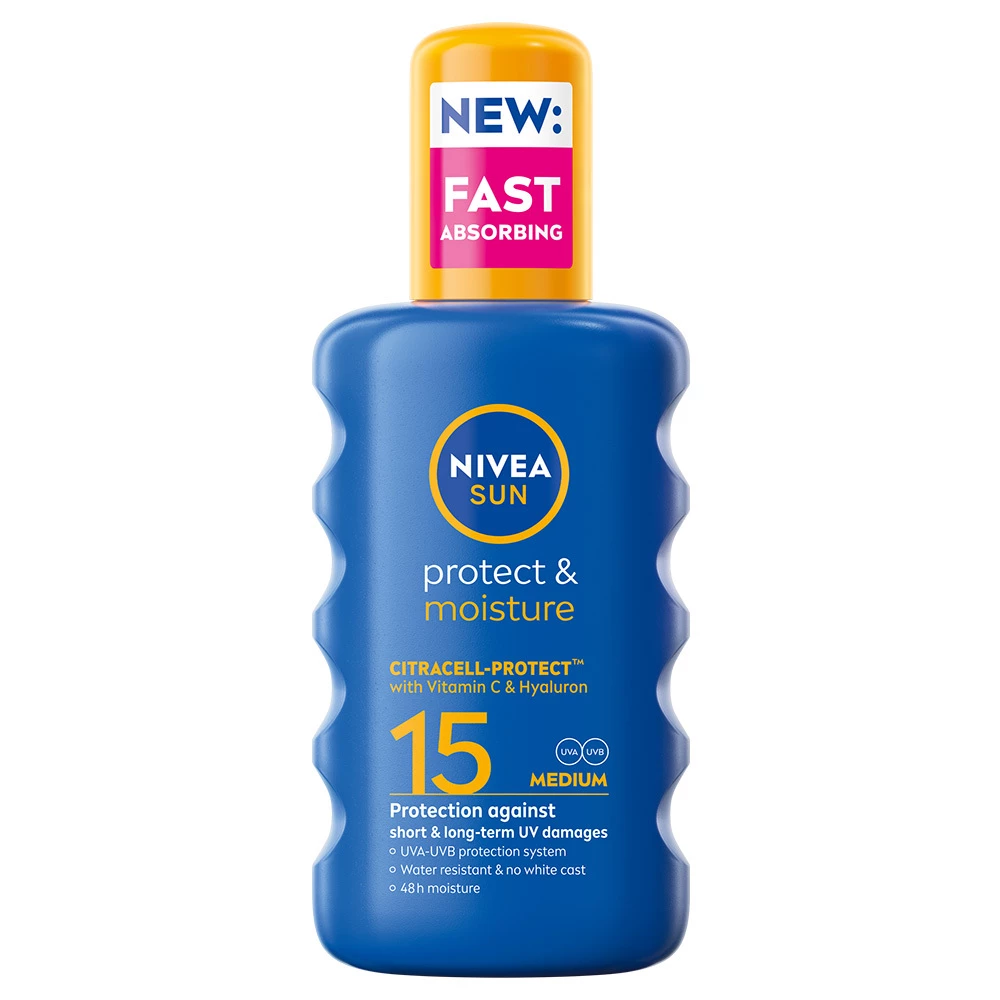 NIVEA - Protect & Moisture Sun Spray SPF15 200 ml på KICKS.no