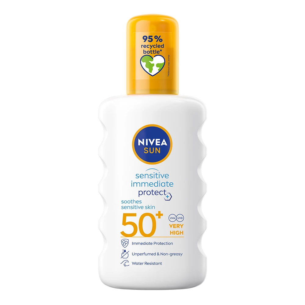 NIVEA - Sensitive Immediate Protect Soothing Sun Spray SPF50+ 200 ml på KICKS.se