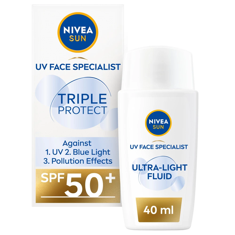 NIVEA - UV Face Triple Protect Fluid SPF 50+ 40 ml på KICKS.se