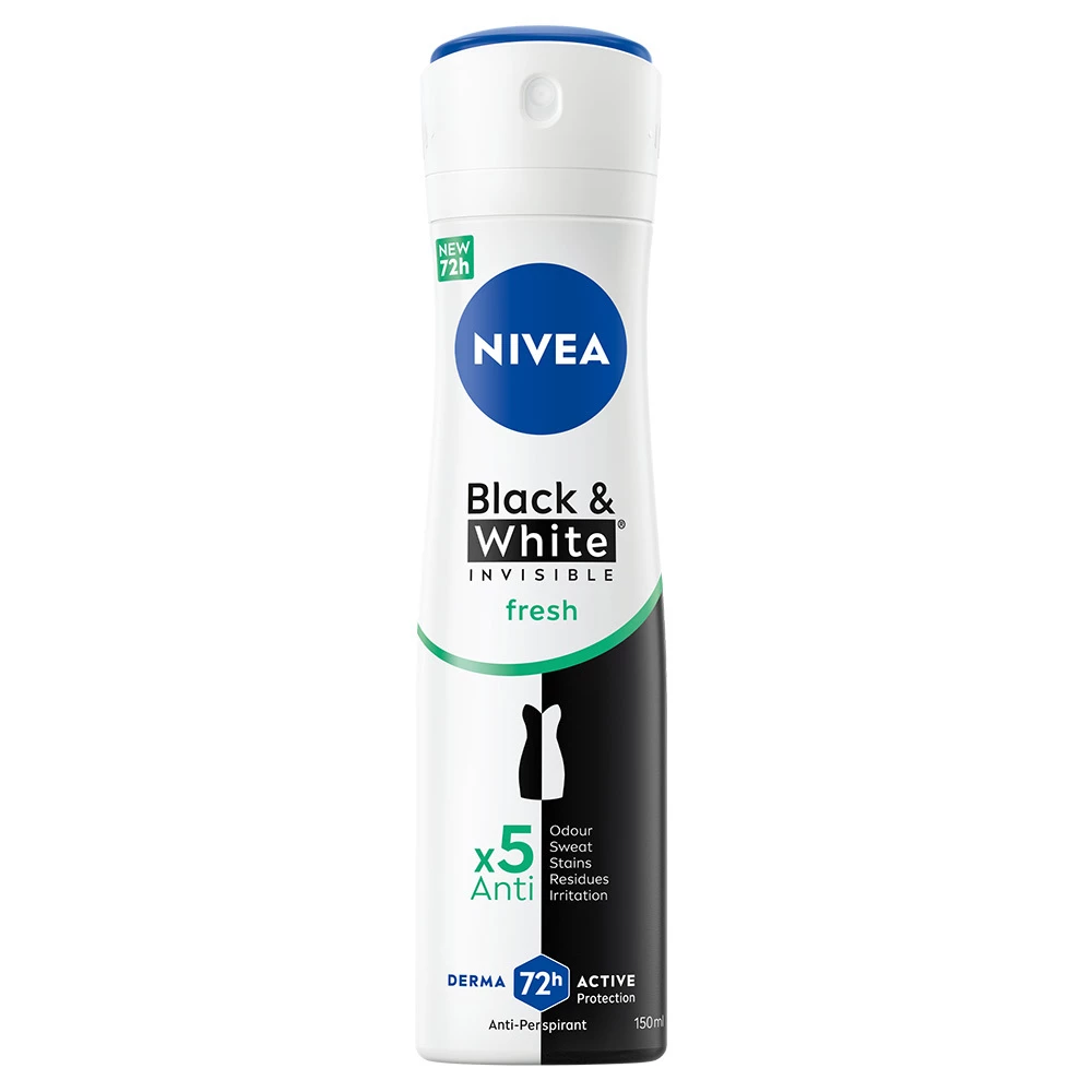 NIVEA - Black & White Fresh Spray 150 ml på KICKS.se