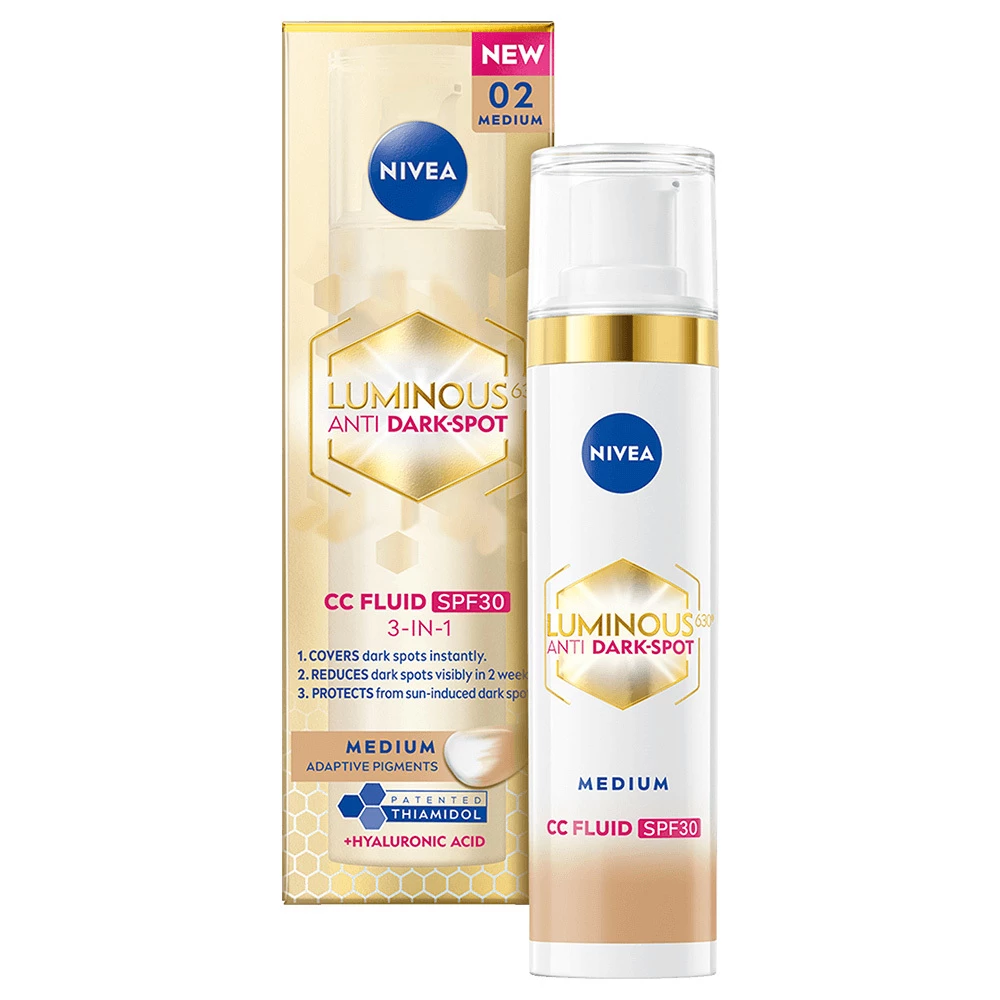 NIVEA - Luminous630 Anti Dark-Spot CC Fluid 3-in-1 Medium på KICKS.se