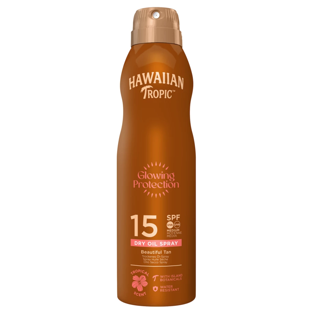 Hawaiian Tropic - Glowing Protection Oil C-Spray SPF15 177 ml på KICKS.se