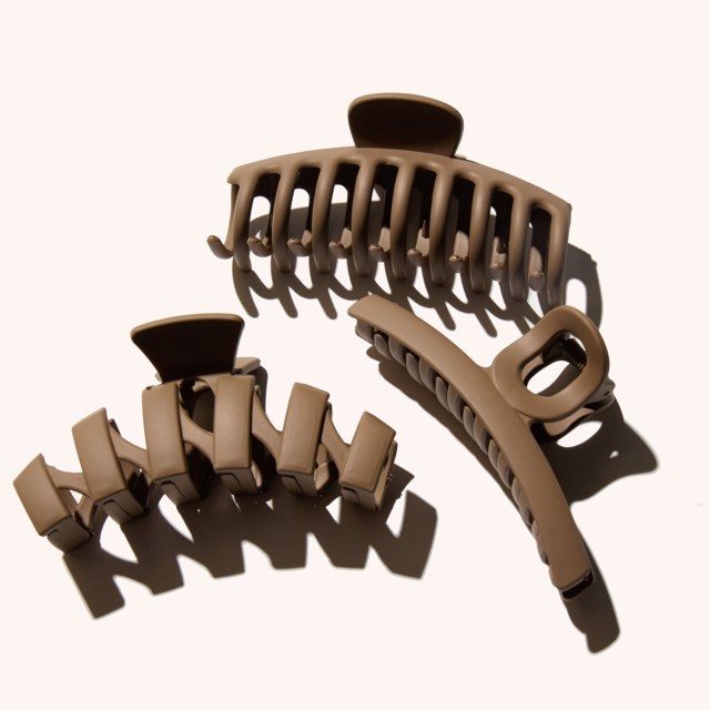 Medium Bold Claw Hair Clips 3 Pack Coffee Medium Bold Claw Hair Clips 3 Pack Coffee