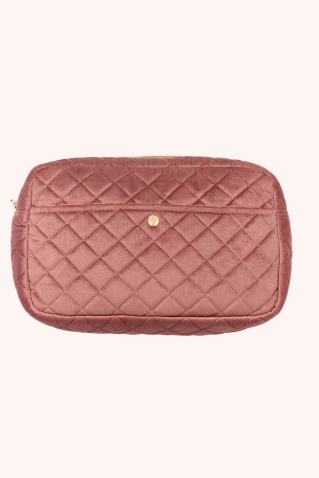 Beauty Bag Large Vintage Rose Velvet