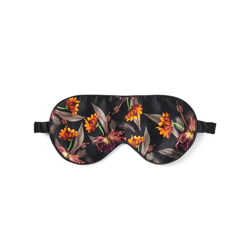 Fan Palm - Sleeping Mask 100% Mulberry Silk Black Hibiscus på KICKS.se