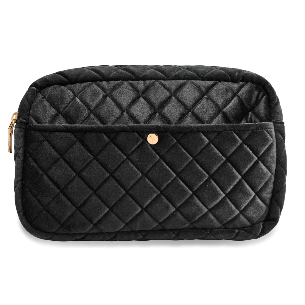 Fan Palm - Beauty Bag Large Black Velvet på KICKS.no