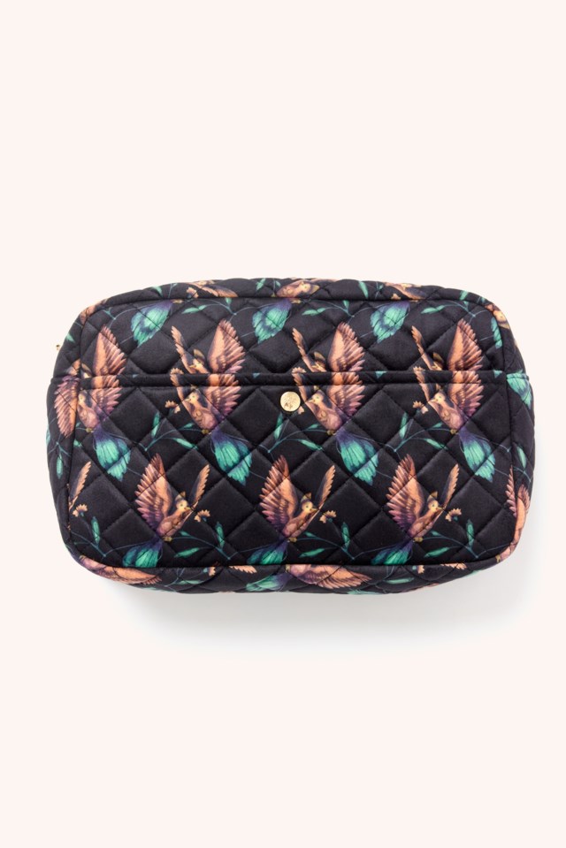 Beauty Bag Large Black Hummingbird Velvet Beauty Bag Large Black Hummingbird Velvet
