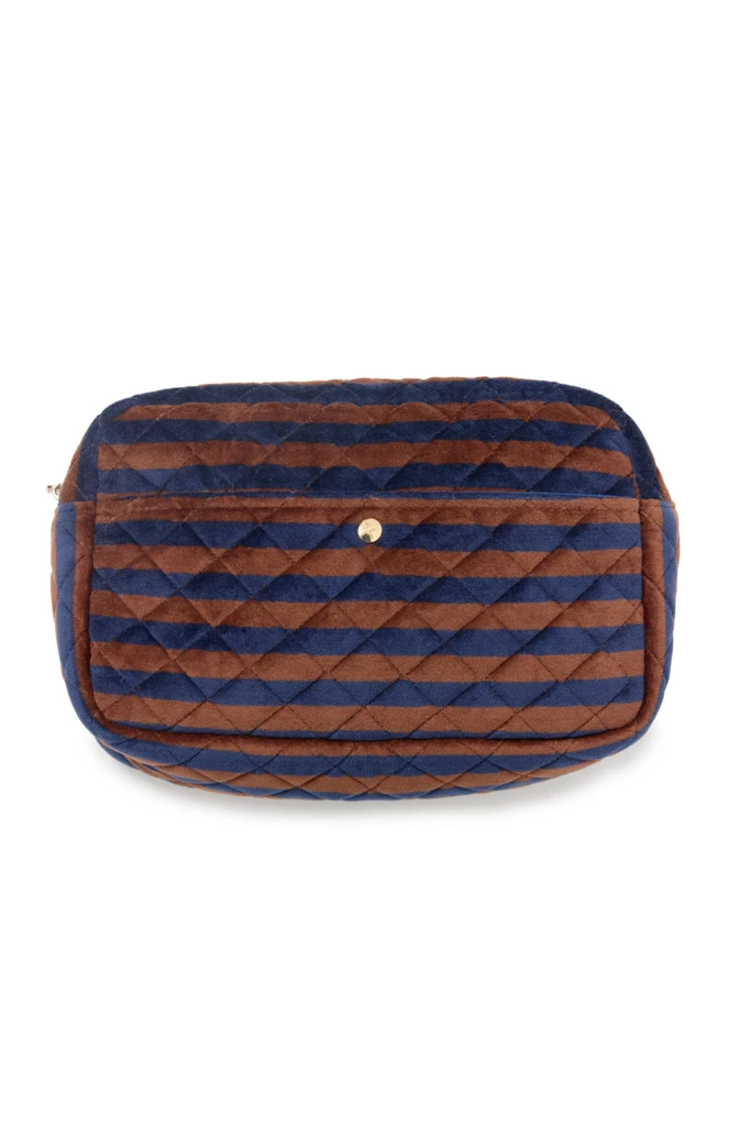 Fan Palm - Beauty Bag Large Blues & Stripes Velvet på KICKS.no