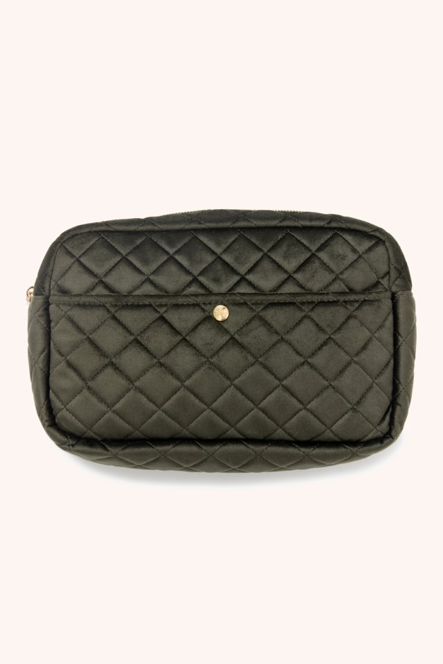 Beauty Bag Large Palm Green Velvet Beauty Bag Large Palm Green Velvet
