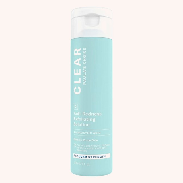 Clear Regular Strength Anti-Redness Exfoliating Solution 2% Salicylic Acid 118 ml Clear Regular Strength Anti-Redness Exfoliating Solution 2% Salicylic Acid 118 ml