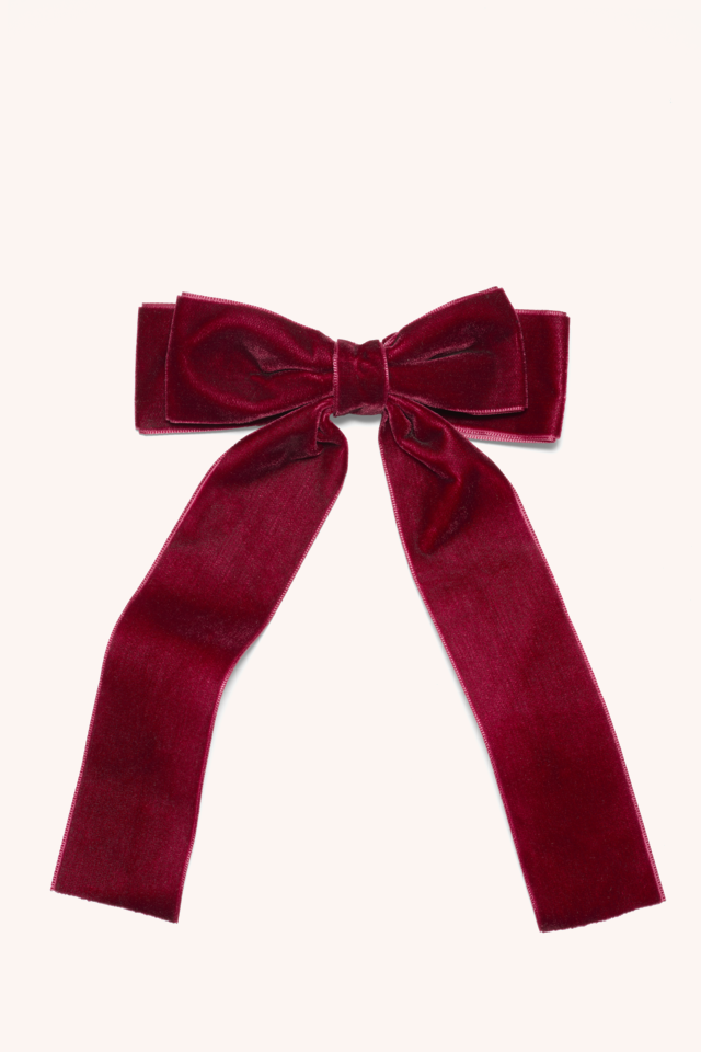 Mini Hair Clip With Bow Velvet Mini Hair Clip With Bow Velvet