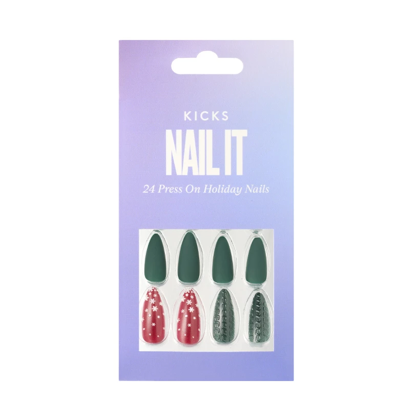 KICKS Beauty - Press On Nails Xmas Green/Red på KICKS.no