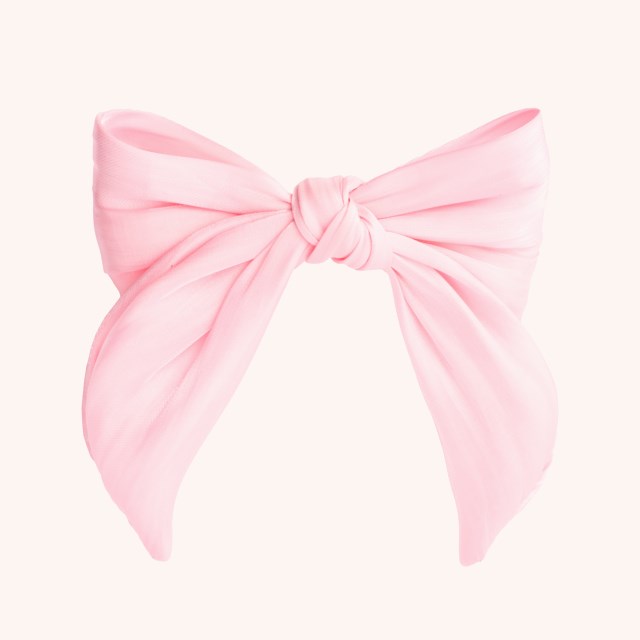 Hair Clip with Bow Satin Pink