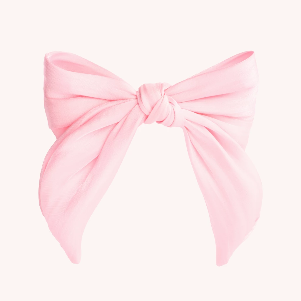 Hair Clip with Bow Satin Pink