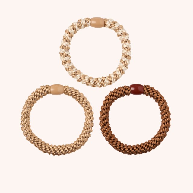 Woven Hair Ties 3-pack Brown Woven Hair Ties 3-pack Brown