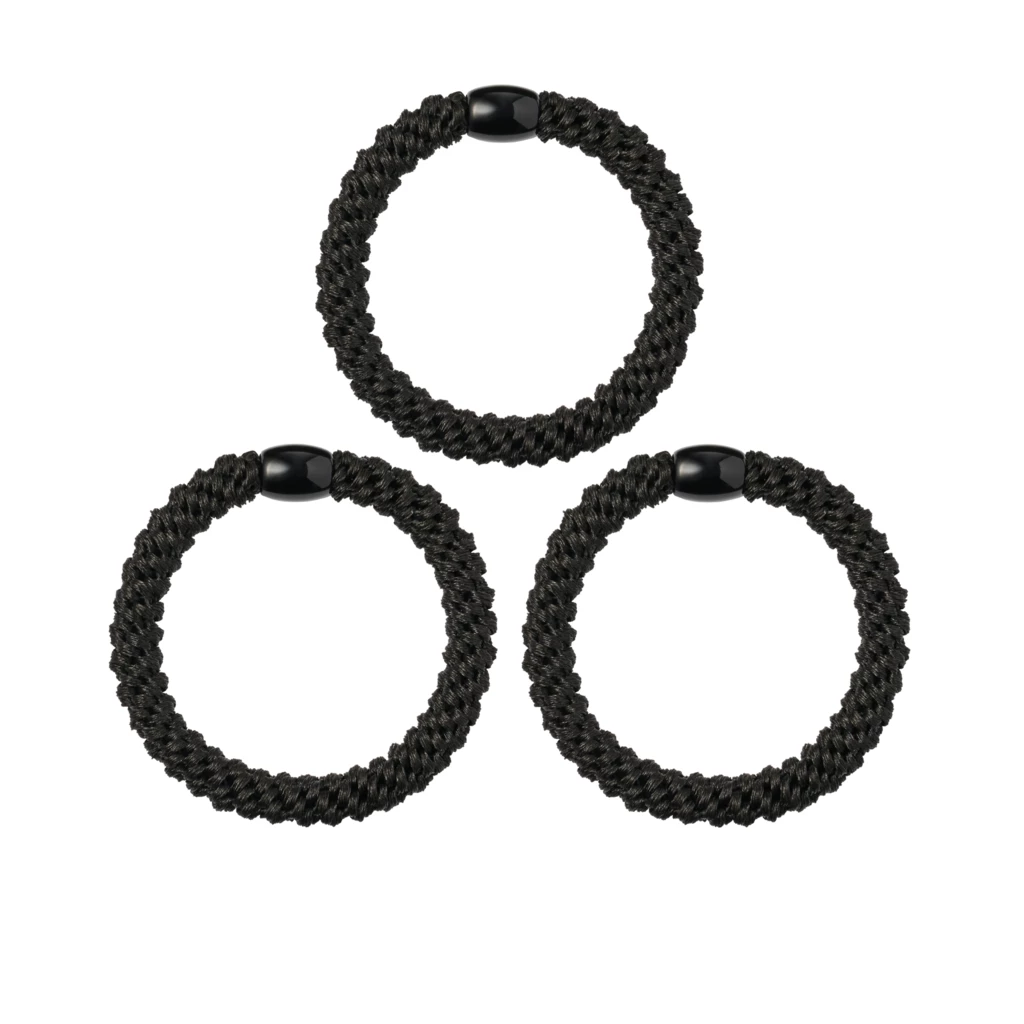 KICKS Beauty - Woven Hair Ties 3-pack Black på KICKS.se