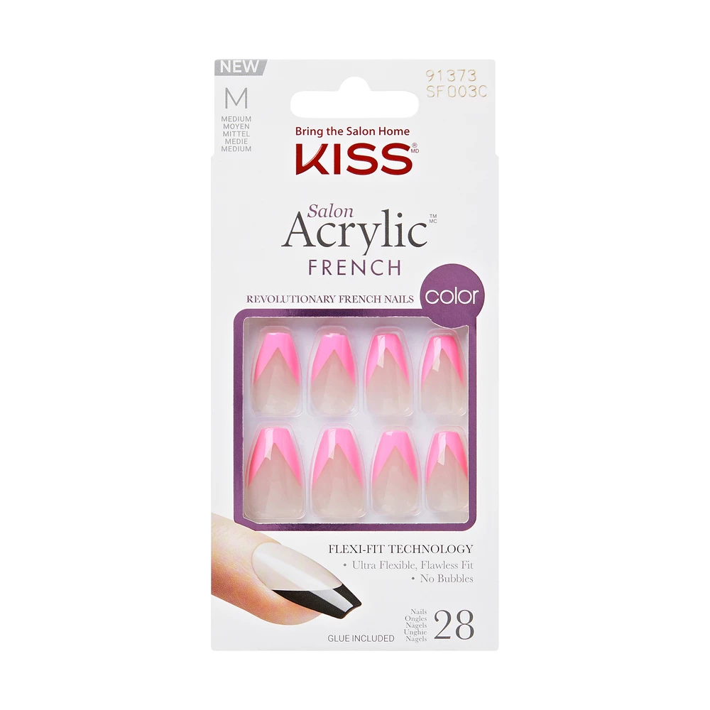 Kiss - Acrylic French Color - Squared 28 pcs på KICKS.no