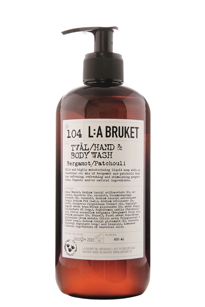 L:a Bruket - 104 Hand & Body Wash Bergamot/Patchouli 450 ml på KICKS.se