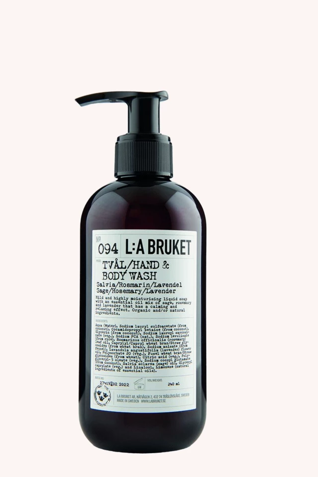 094 Hand & Body Wash Sage/Rosemary/Lavender 240 ml 094 Hand & Body Wash Sage/Rosemary/Lavender 240 ml