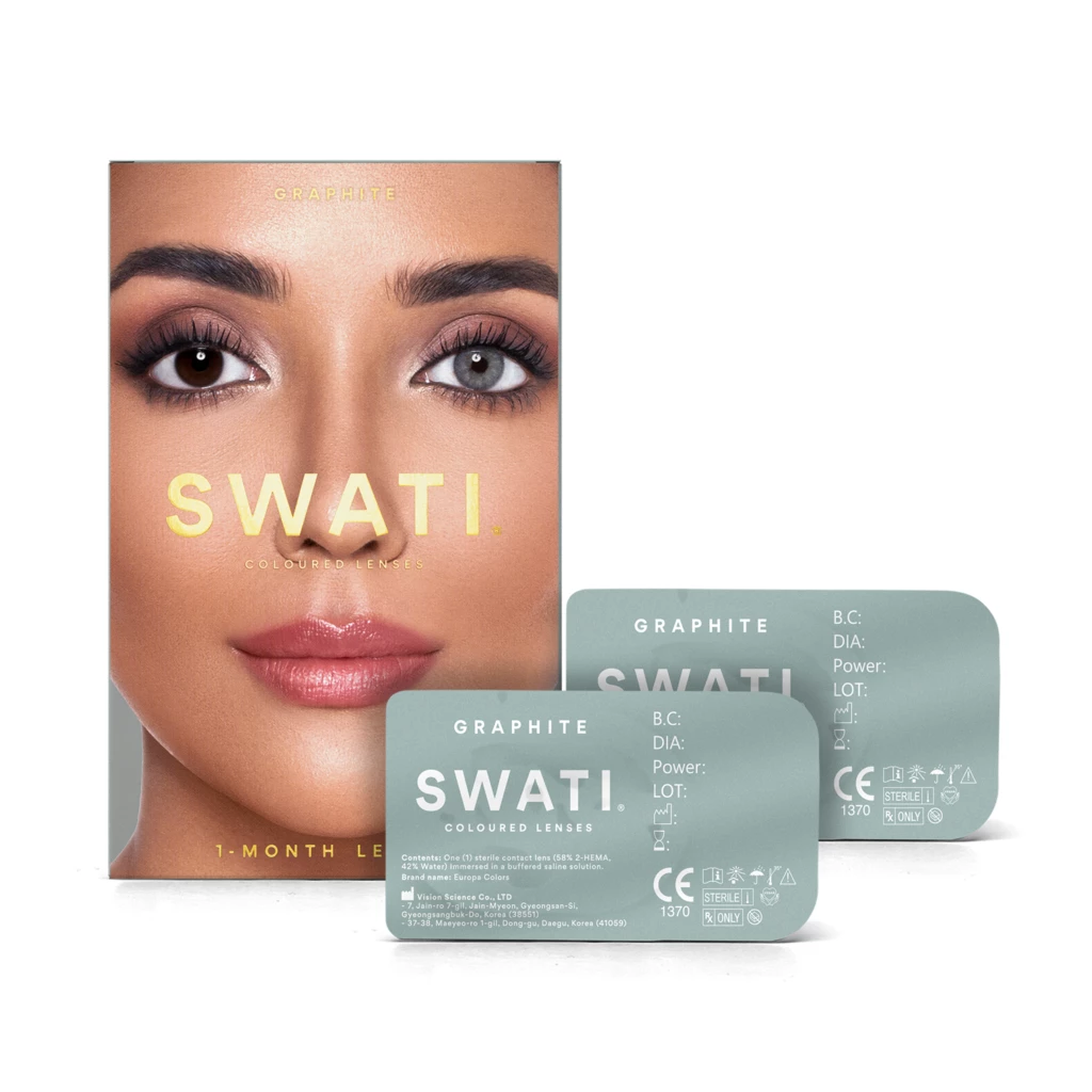SWATI Cosmetics - Coloured Lenses Graphite 1-Month Lenses på KICKS.se