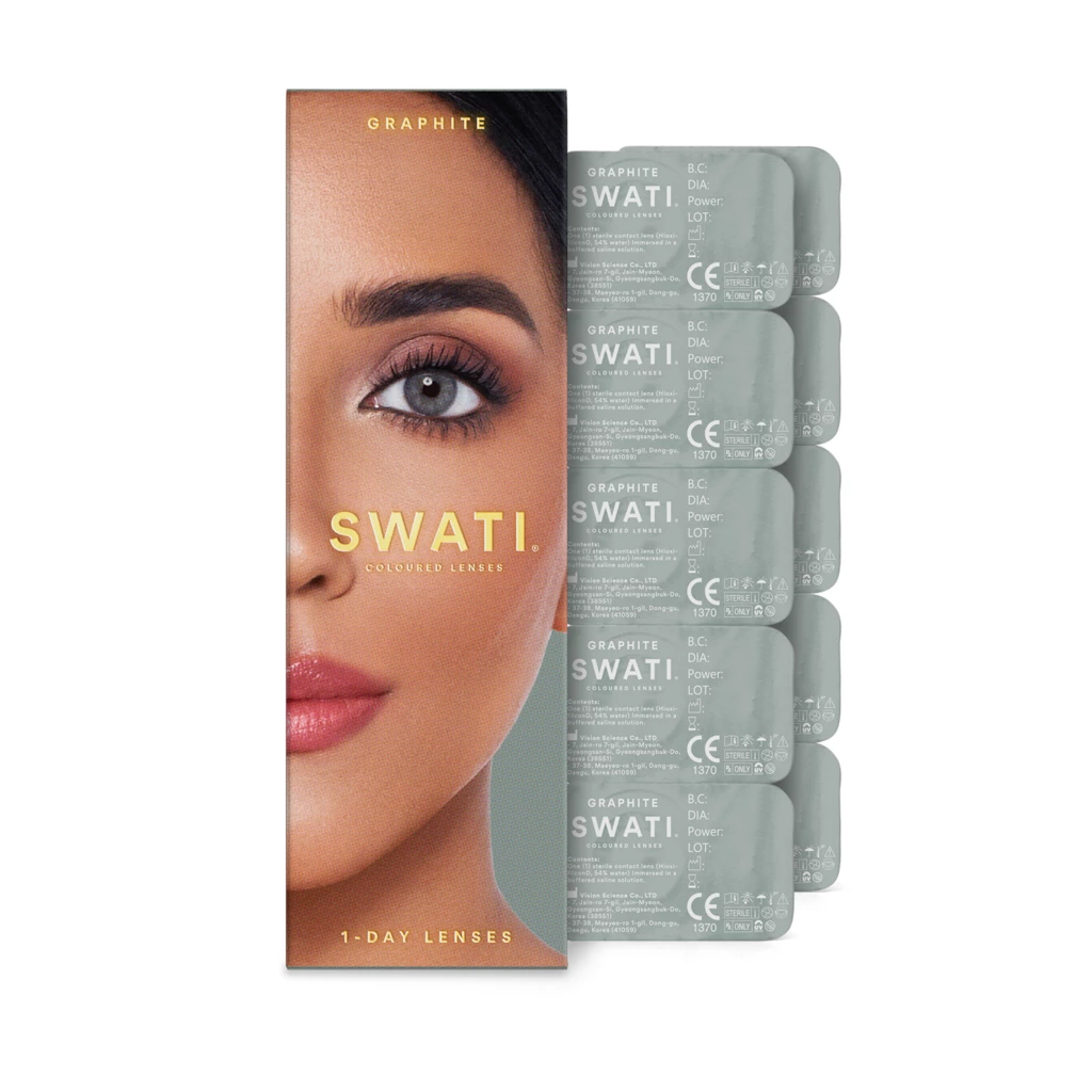 SWATI Cosmetics - Coloured Lenses Graphite 1-Day Lenses på KICKS.no