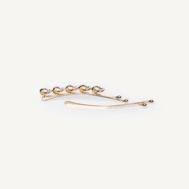 Hair Slider 5 Knots & Plain 2-Pack Gold