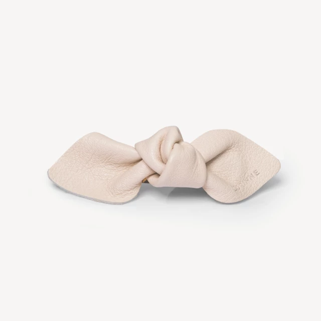 Leather Bow Big On Hair Clip Cream Leather Bow Big On Hair Clip Cream