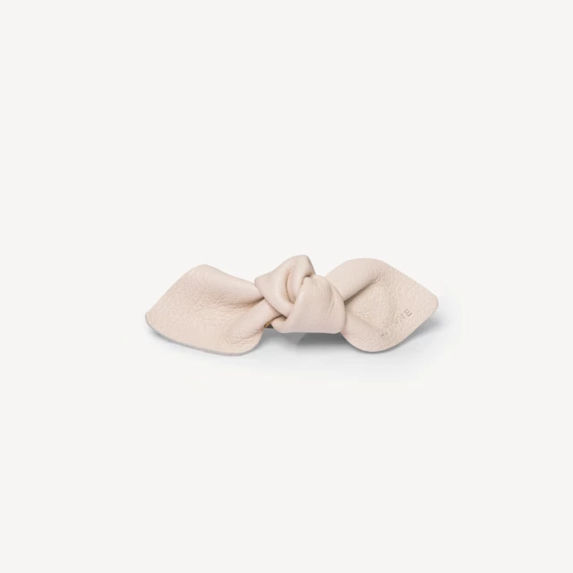 Leather Bow Small On Hair Clip Cream Leather Bow Small On Hair Clip Cream