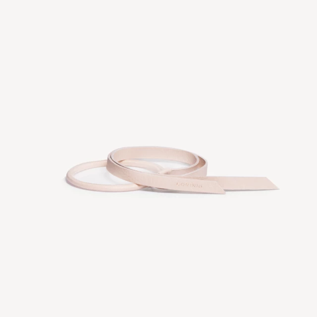 Leather Band Short Narrow Cream Leather Band Short Narrow Cream