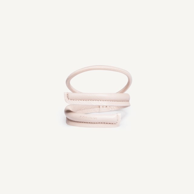 Leather Band Short Narrow Bendable Cream