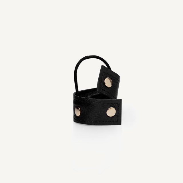 Leather Band Short Bendable Rivets Black / Gold Rivets