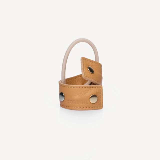 Leather Band Short Bendable Rivets Camel / Silver & Gold Rivets Leather Band Short Bendable Rivets Camel / Silver & Gold Rivets