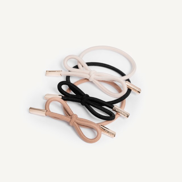 Hair Tie Bow Metal Plain 3-Pack Hair Tie Bow Metal Plain 3-Pack - Mix