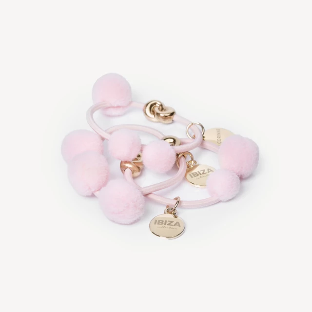 Hairtie Pompom "Ibiza" 3-Pack Pink Hairtie Pompom "Ibiza" 3-Pack Pink