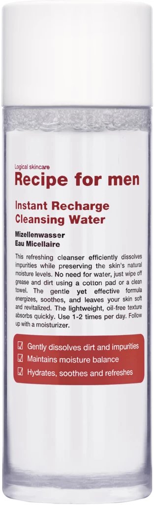Recipe For Men - Instant Recharge Cleansing Water 100 ml på KICKS.se