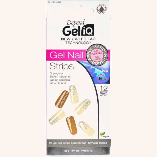 Gel iQ Gel Nail Strips Semi Cured 003 Sparkling Nude