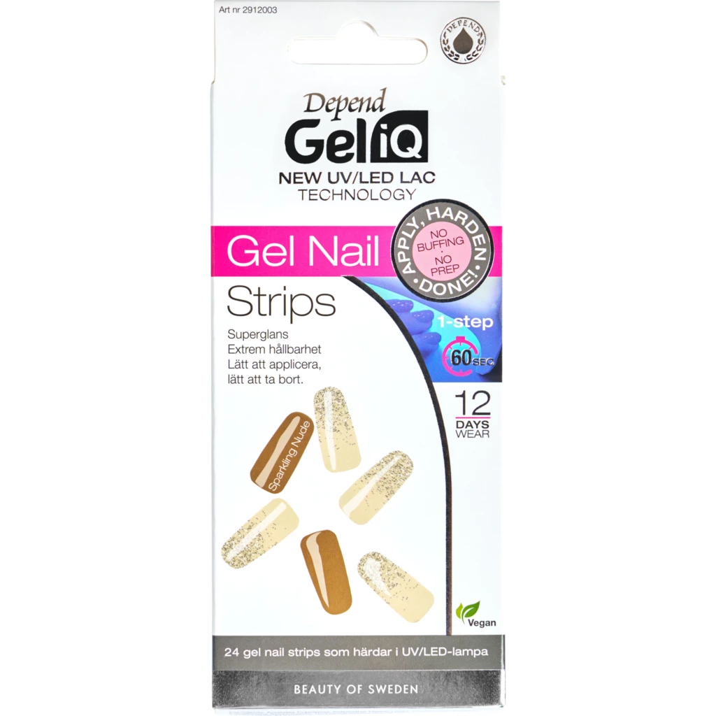 Depend - Gel iQ Gel Nail Strips Semi Cured 003 Sparkling Nudeosoitteessa Kicks.fi