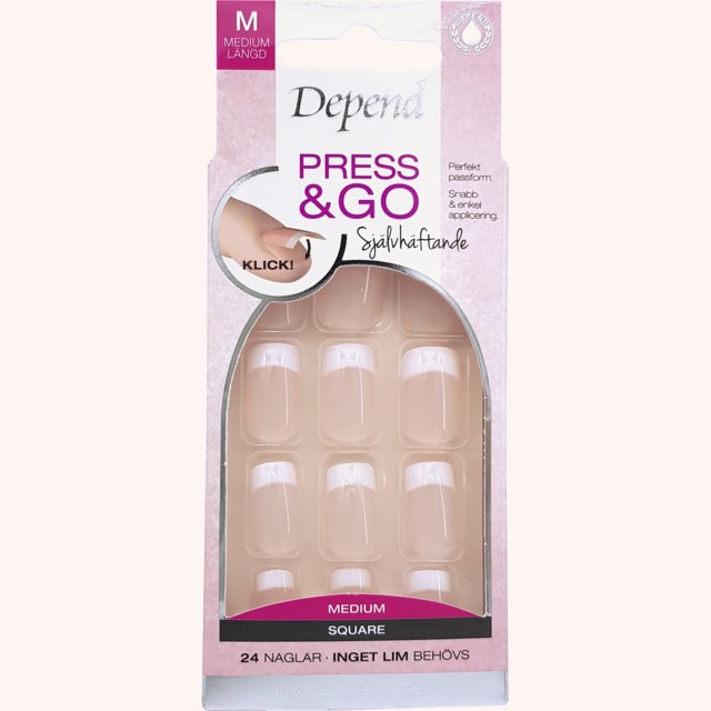 Press & Go French Look Medium Square Pink Press & Go French Look Medium Square Pink